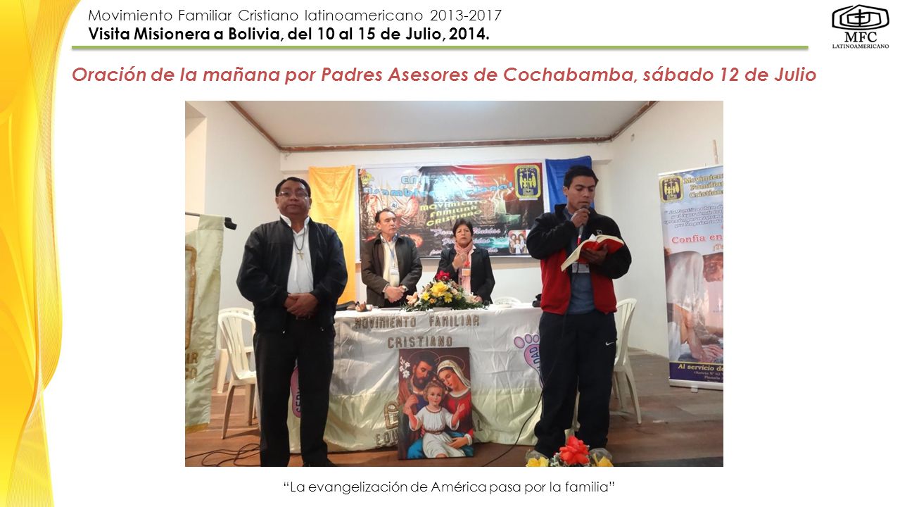 Oración de la mañana por Padres Asesores de Cochabamba, sábado 12 de Julio