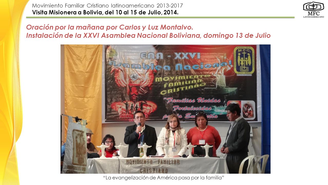 Oración por la mañana por Carlos y Luz Montalvo.