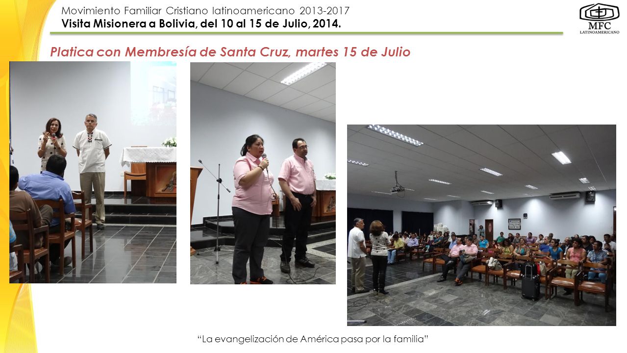 Platica con Membresía de Santa Cruz, martes 15 de Julio