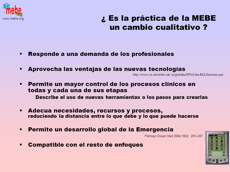 ¿ Es la práctica de la MEBE un cambio cualitativo