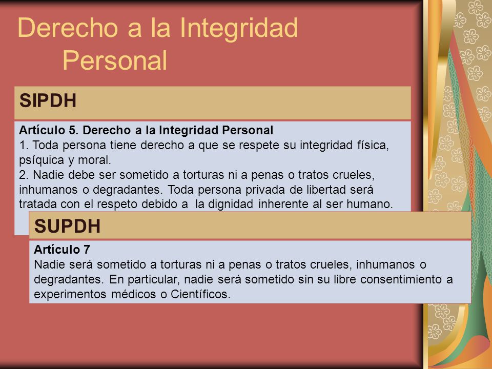 Derecho a la Integridad Personal