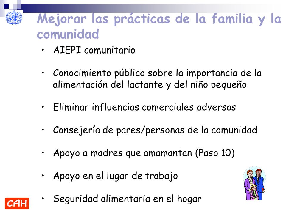 Mejorar las prácticas de la familia y la comunidad