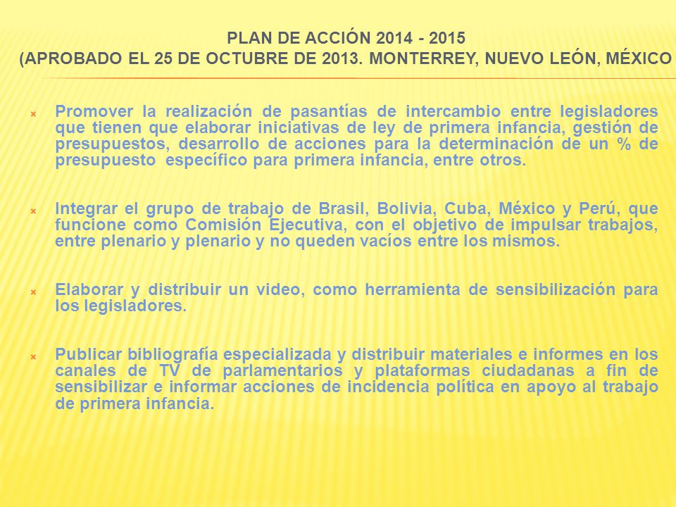 PLAN DE ACCIÓN (APROBADO EL 25 de octubre de 2013