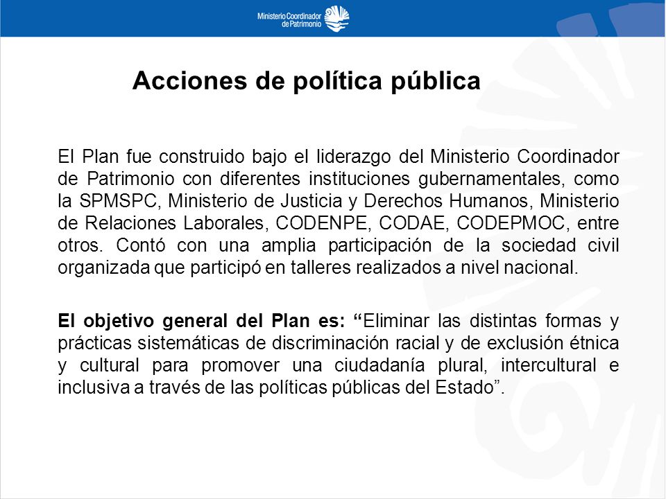 Acciones de política pública