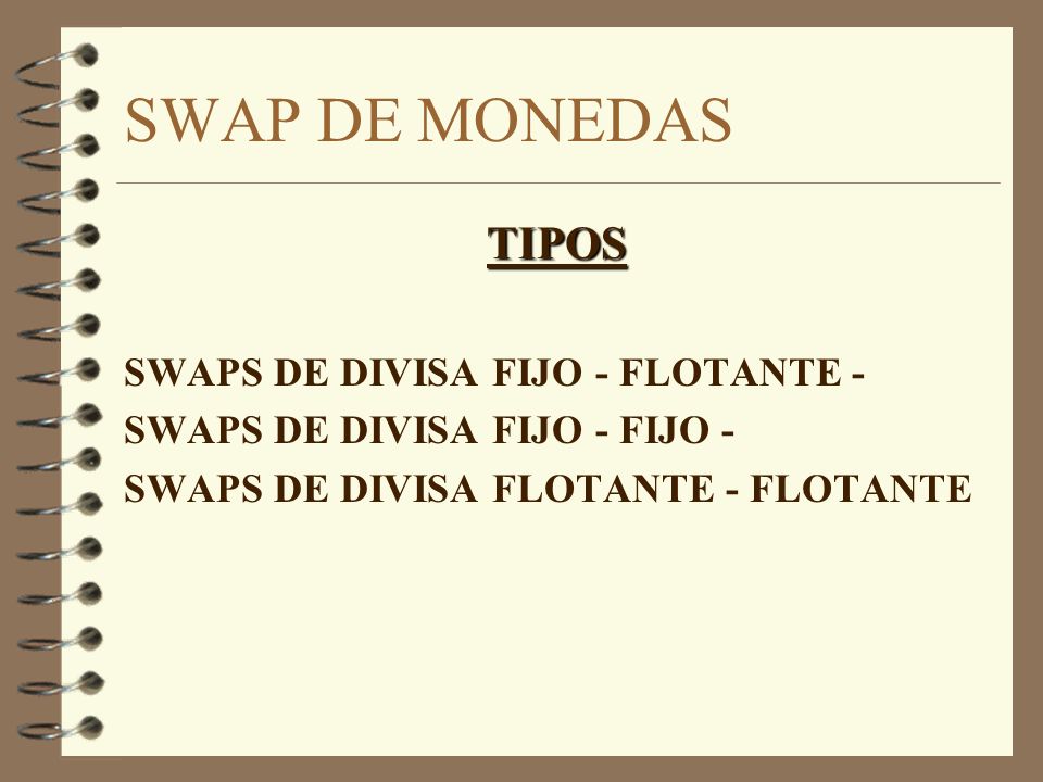SWAP DE MONEDAS TIPOS SWAPS DE DIVISA FIJO - FLOTANTE -
