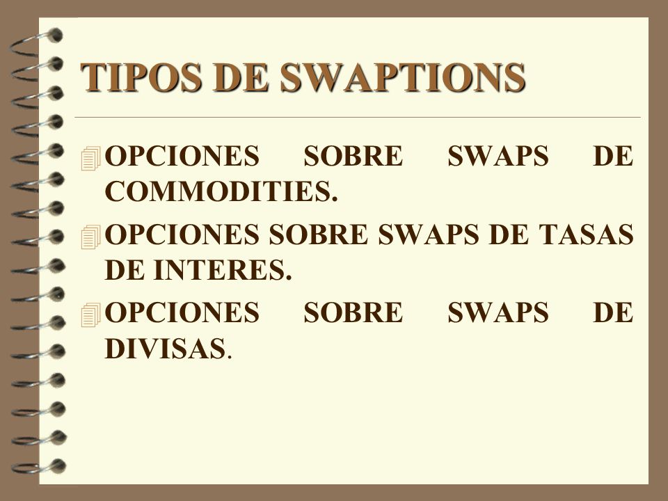 TIPOS DE SWAPTIONS OPCIONES SOBRE SWAPS DE COMMODITIES.
