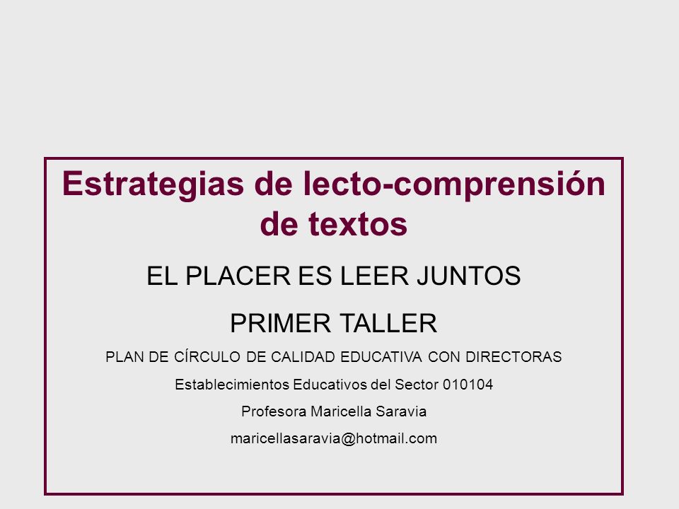 Estrategias de lecto-comprensión de textos