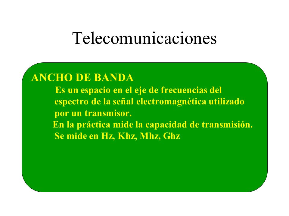 Telecomunicaciones ANCHO DE BANDA