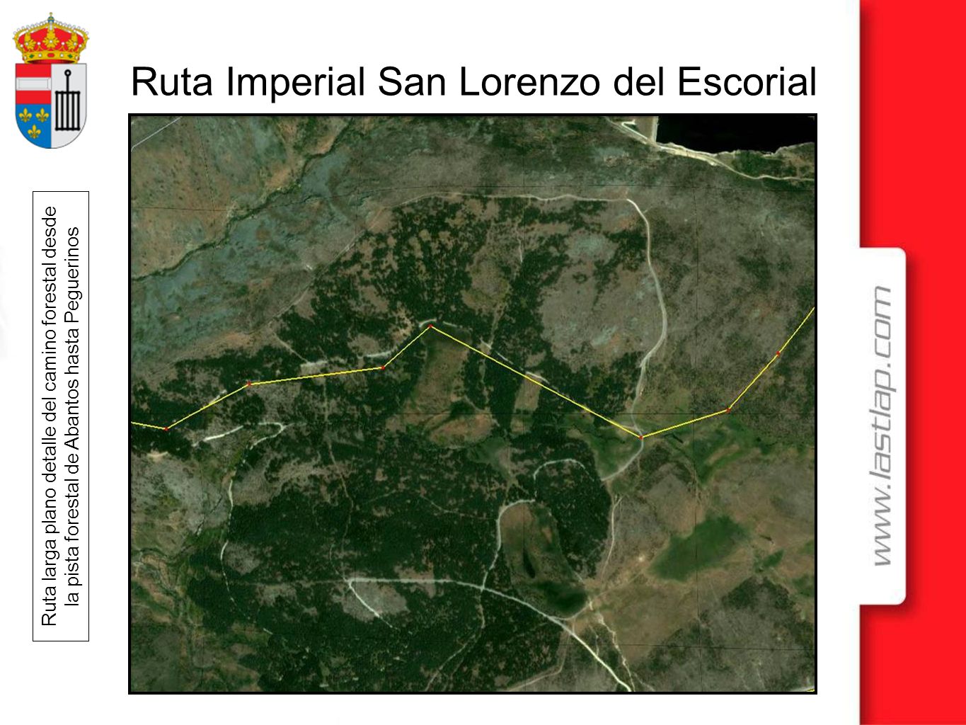Ruta larga plano detalle del camino forestal desde la pista forestal de Abantos hasta Peguerinos