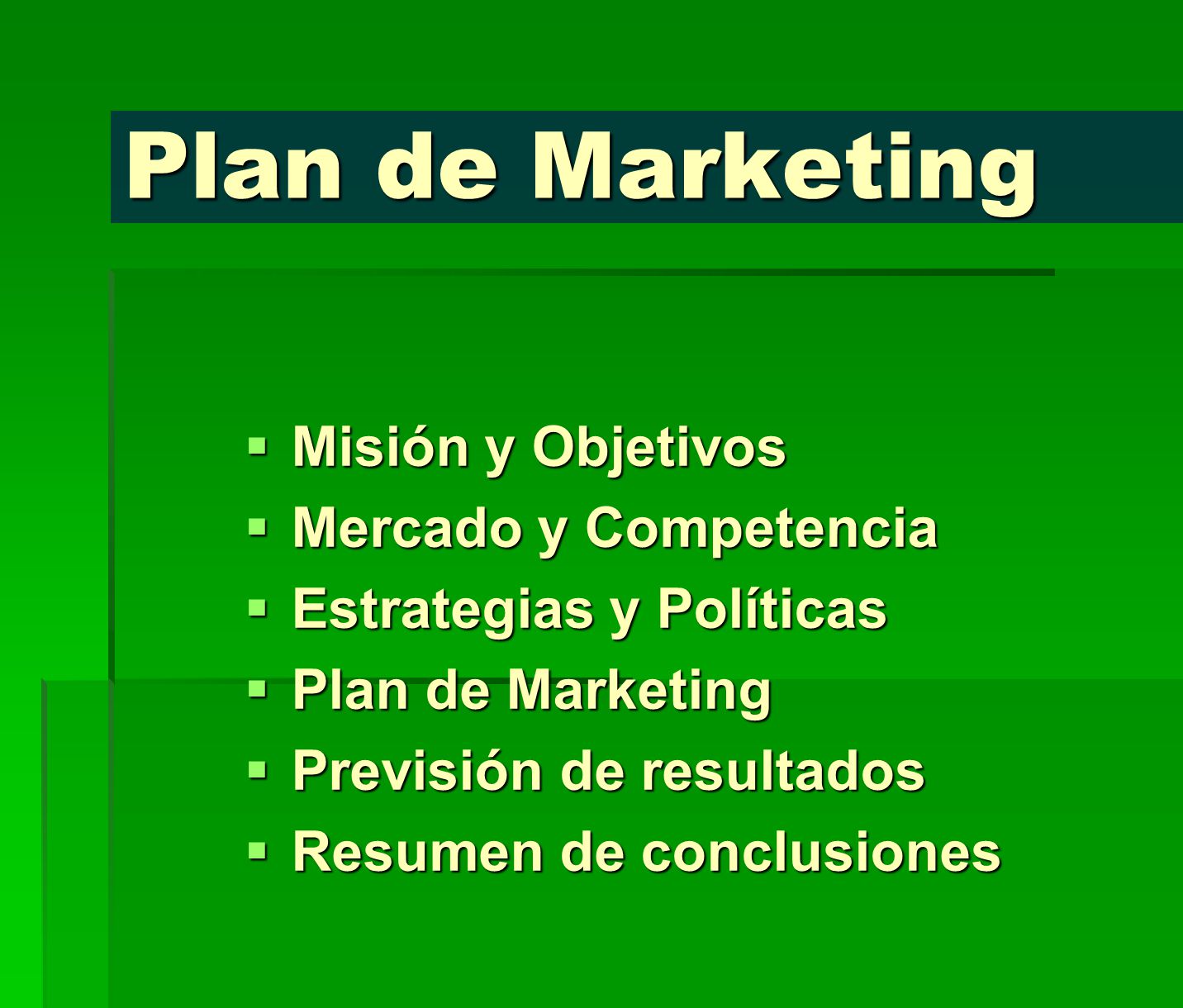 Plan de Marketing Misión y Objetivos Mercado y Competencia
