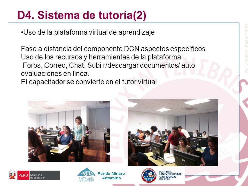 D4. Sistema de tutoría(2) Uso de la plataforma virtual de aprendizaje