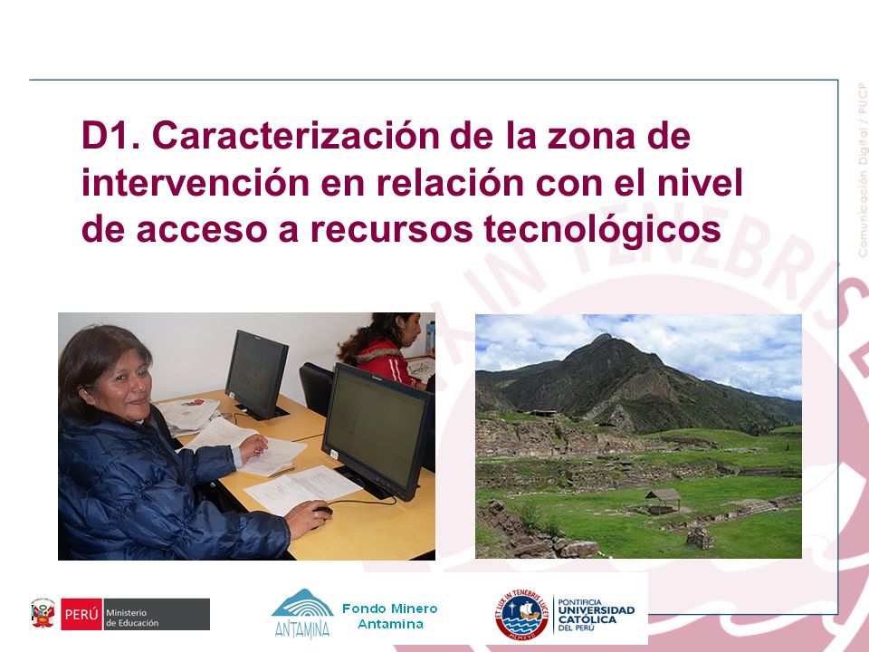 D1. Caracterización de la zona de intervención en relación con el nivel de acceso a recursos tecnológicos