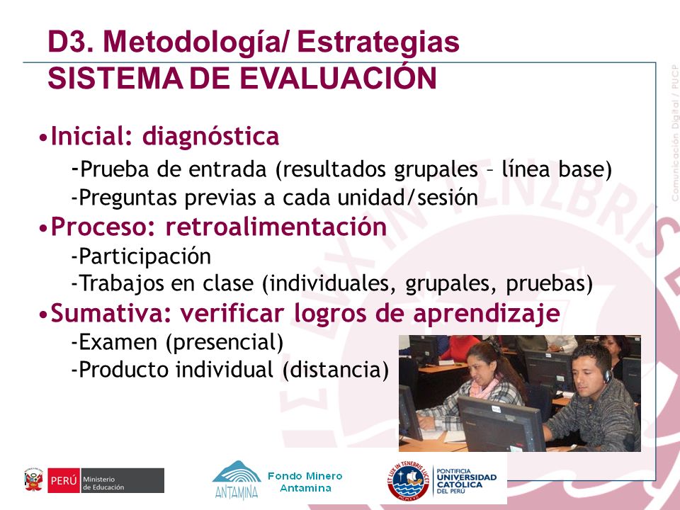 D3. Metodología/ Estrategias SISTEMA DE EVALUACIÓN