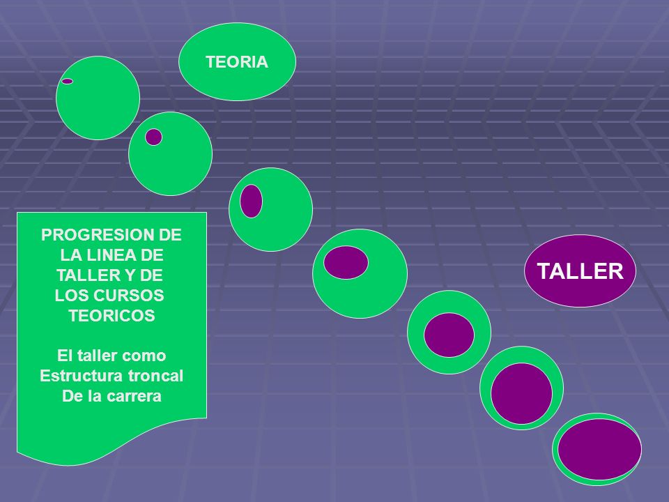 TALLER TEORIA PROGRESION DE LA LINEA DE TALLER Y DE LOS CURSOS