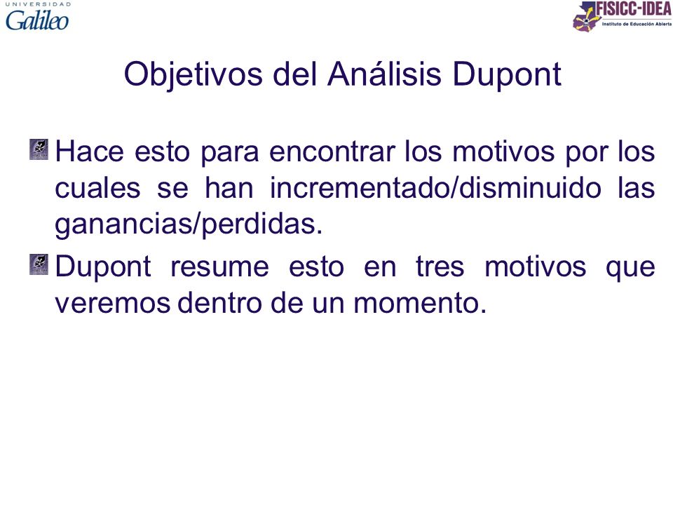 Objetivos del Análisis Dupont