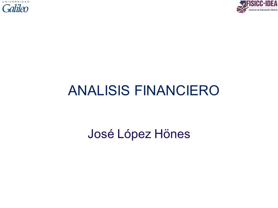 ANALISIS FINANCIERO José López Hönes
