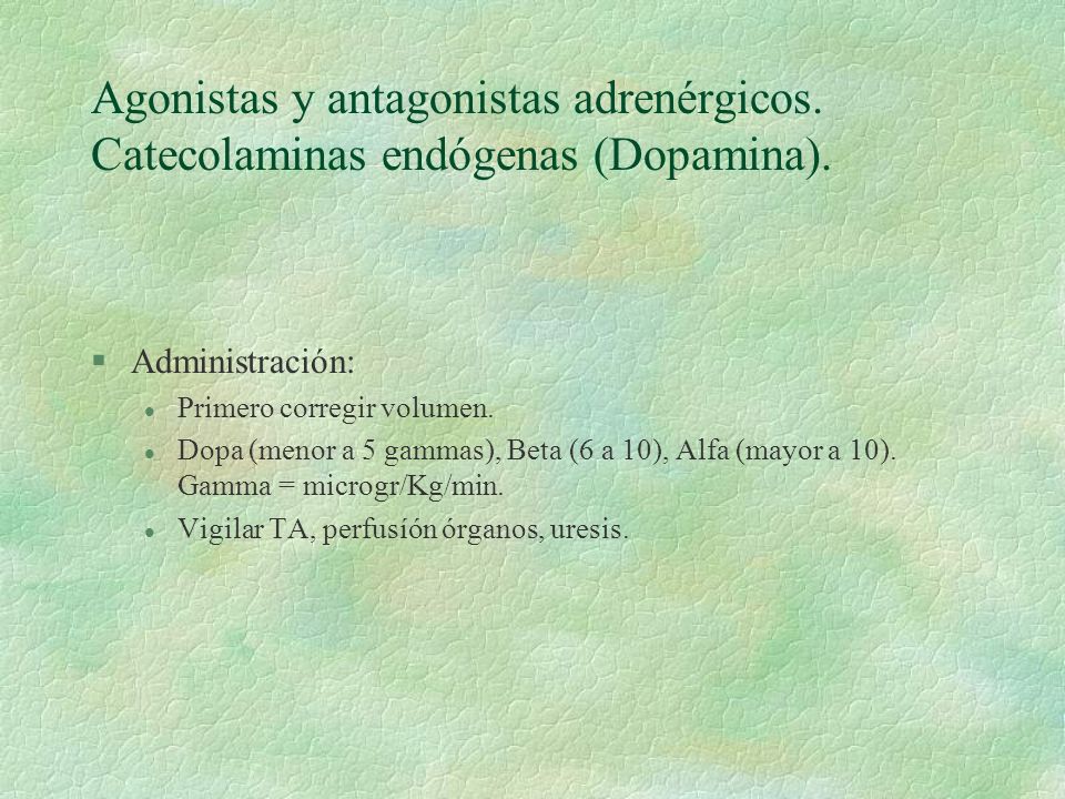 Agonistas y antagonistas adrenérgicos