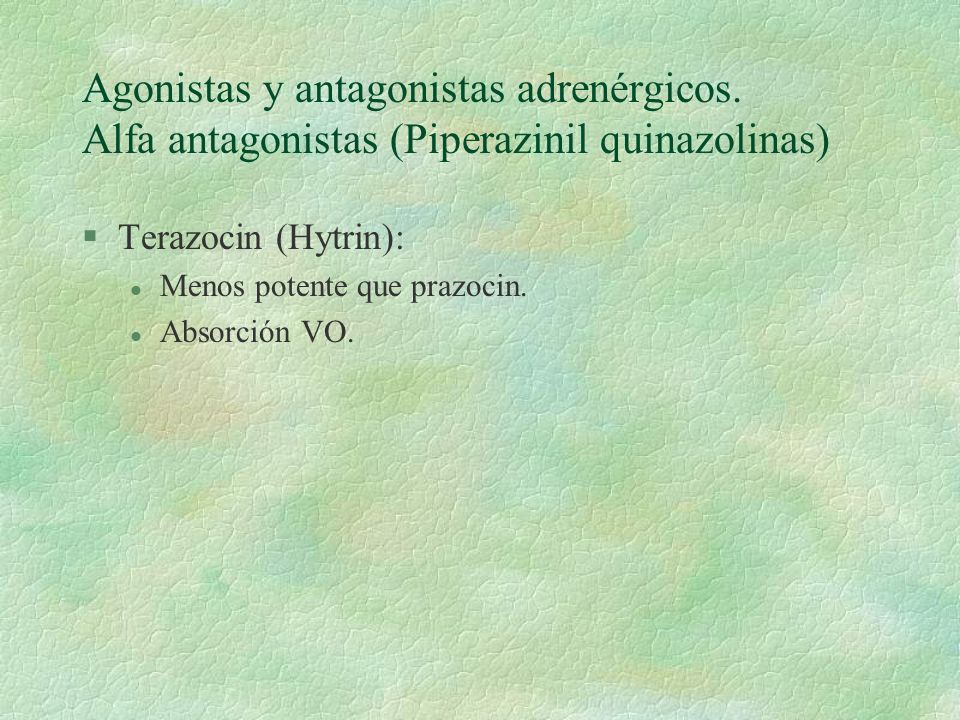 Agonistas y antagonistas adrenérgicos