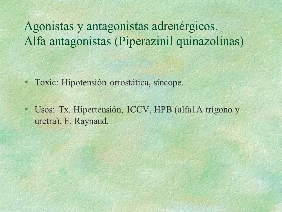 Agonistas y antagonistas adrenérgicos