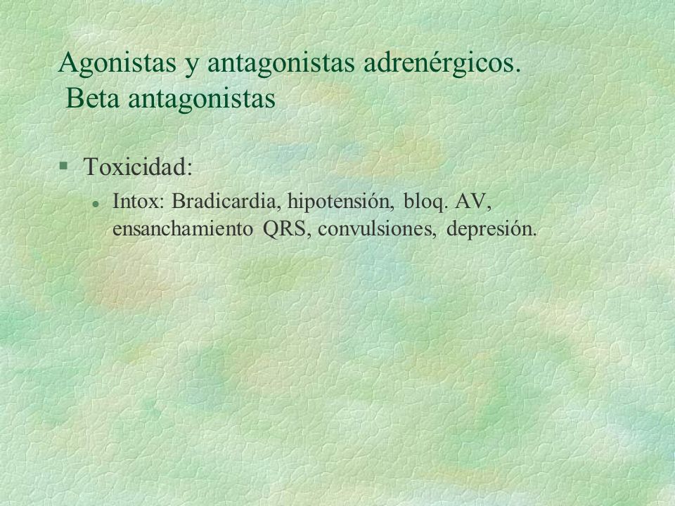 Agonistas y antagonistas adrenérgicos. Beta antagonistas