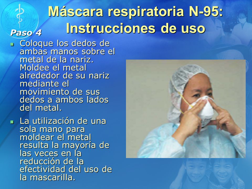 Máscara respiratoria N-95: Instrucciones de uso