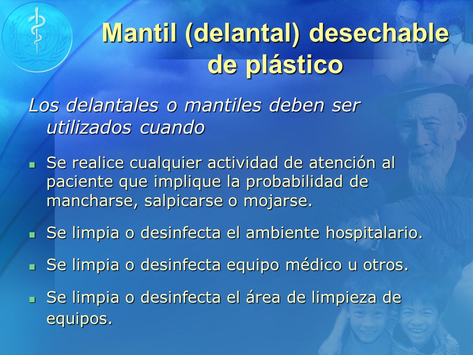 Mantil (delantal) desechable de plástico