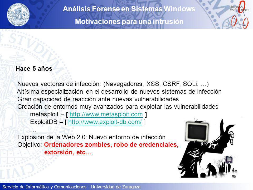 Análisis Forense en Sistemas Windows Motivaciones para una intrusión