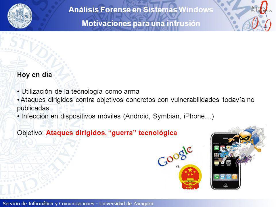 Análisis Forense en Sistemas Windows Motivaciones para una intrusión