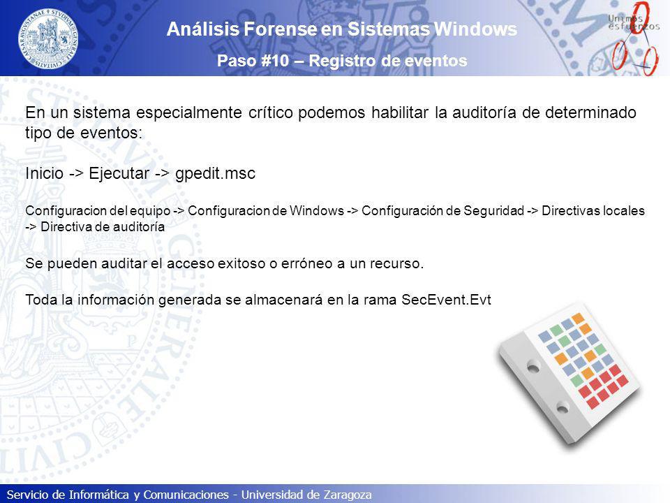 Análisis Forense en Sistemas Windows Paso #10 – Registro de eventos