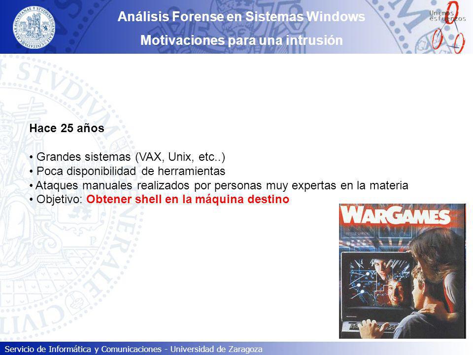 Análisis Forense en Sistemas Windows Motivaciones para una intrusión