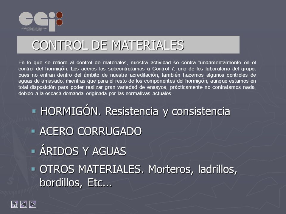 CONTROL DE MATERIALES HORMIGÓN. Resistencia y consistencia
