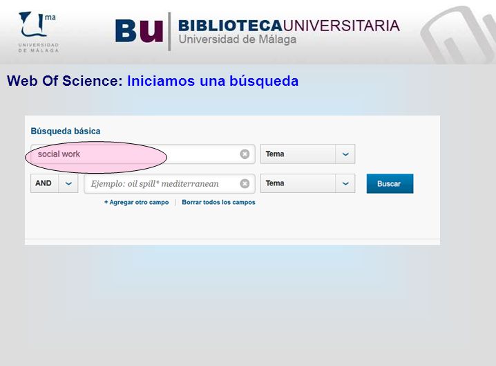 Web Of Science: Iniciamos una búsqueda