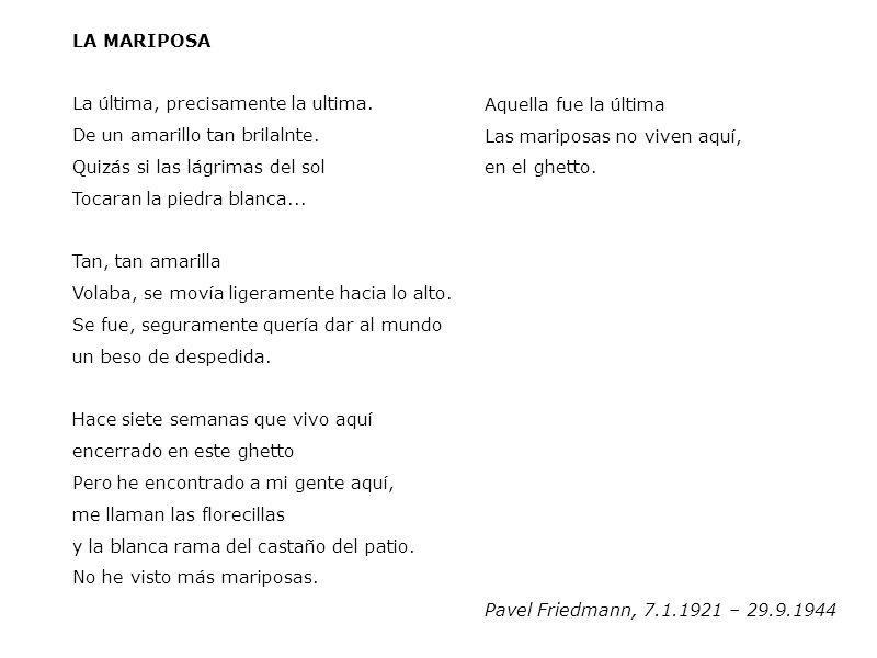LA MARIPOSA La última, precisamente la ultima. De un amarillo tan brilalnte. Quizás si las lágrimas del sol.