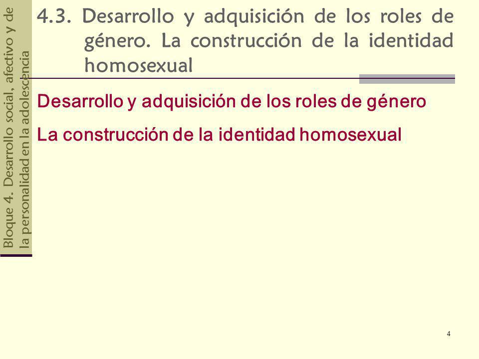 4. 3. Desarrollo y adquisición de los roles de género