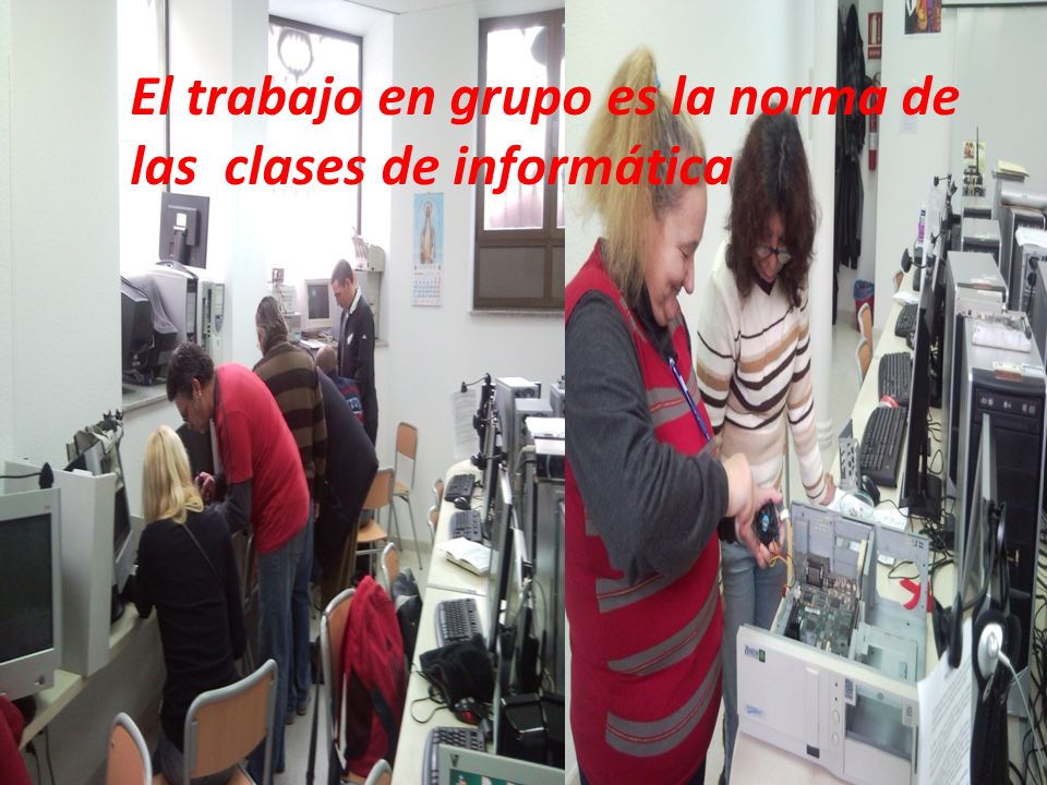 El trabajo en grupo es la norma de las clases de informática