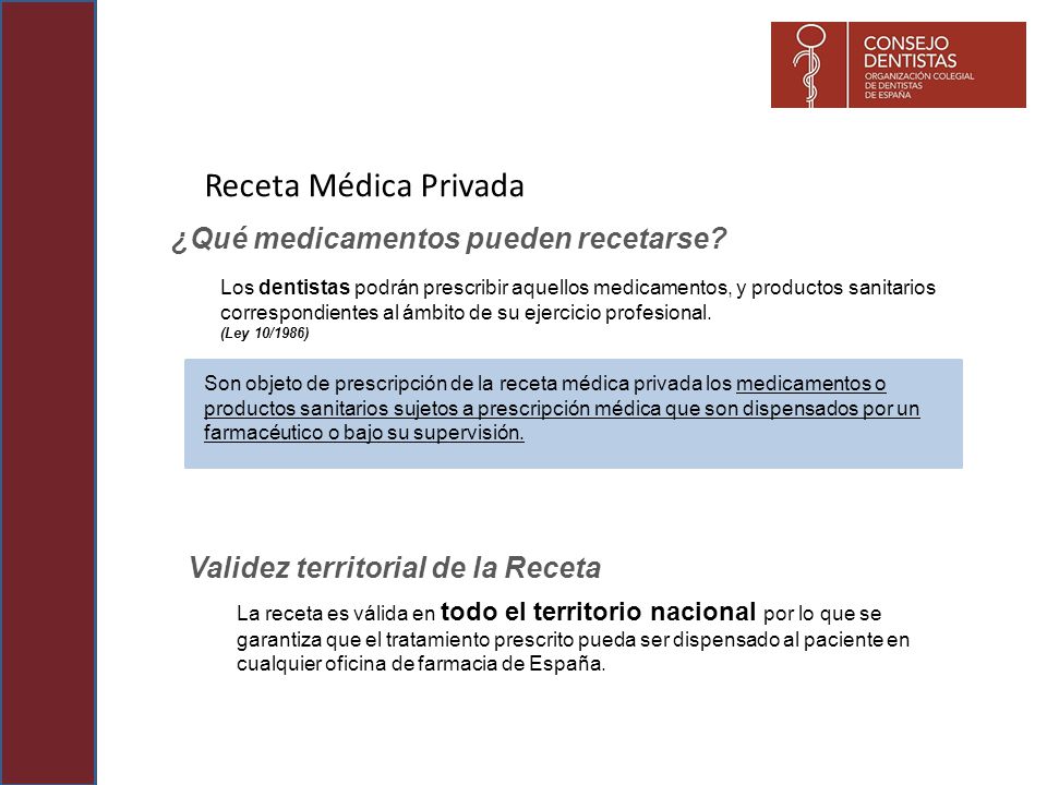 Guía Práctica para dentistas de la Nueva Receta Médica Privada - ppt video  online descargar