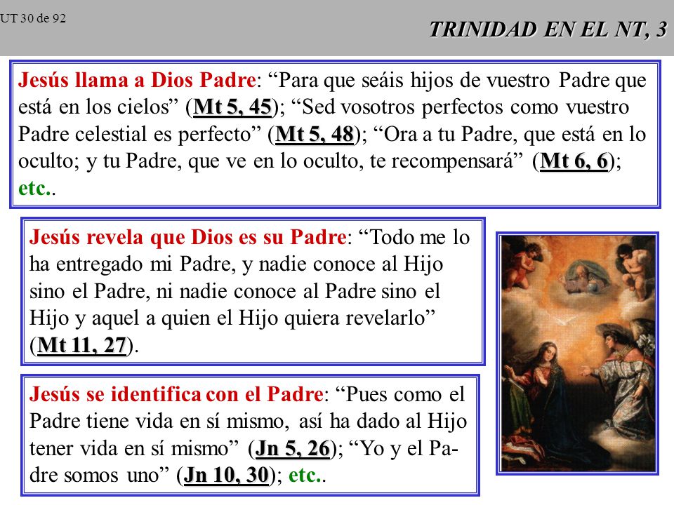 Jesús llama a Dios Padre: Para que seáis hijos de vuestro Padre que