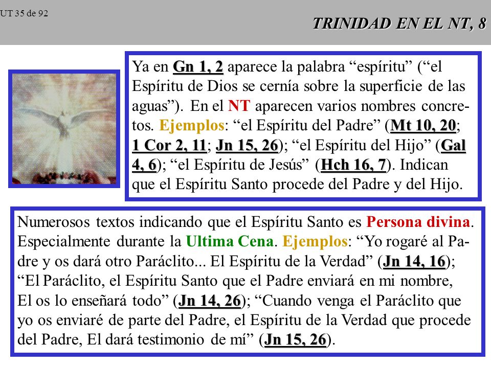 Ya en Gn 1, 2 aparece la palabra espíritu ( el