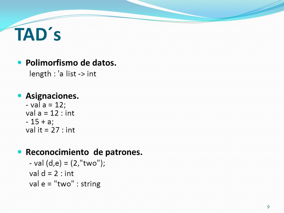 TAD´s Polimorfismo de datos.