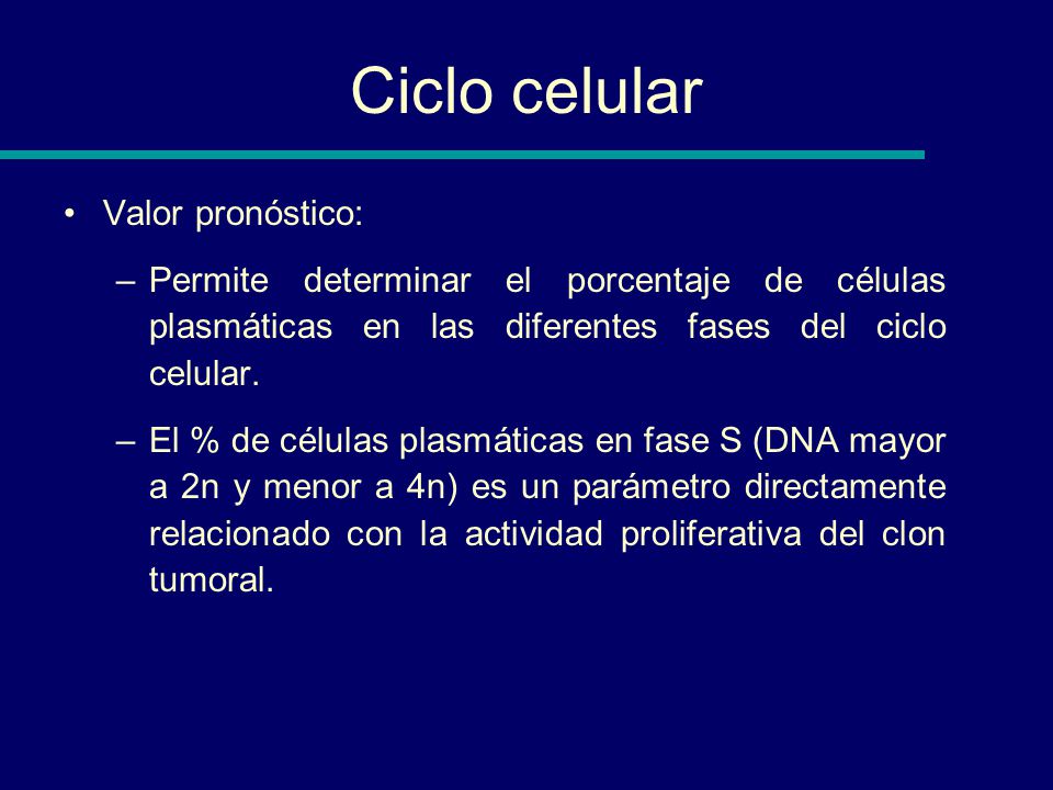 Ciclo celular Valor pronóstico: