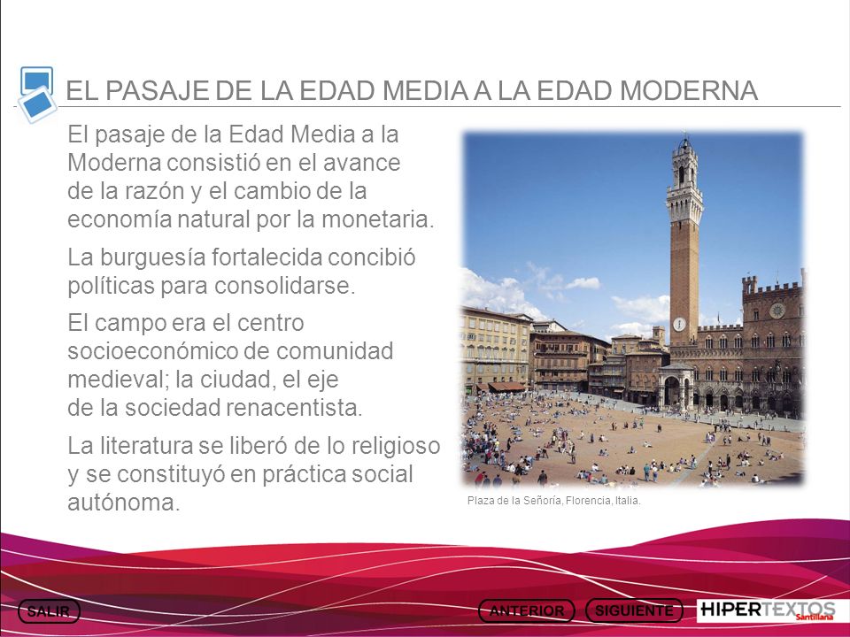 EL PASAJE DE LA EDAD MEDIA A LA EDAD MODERNA