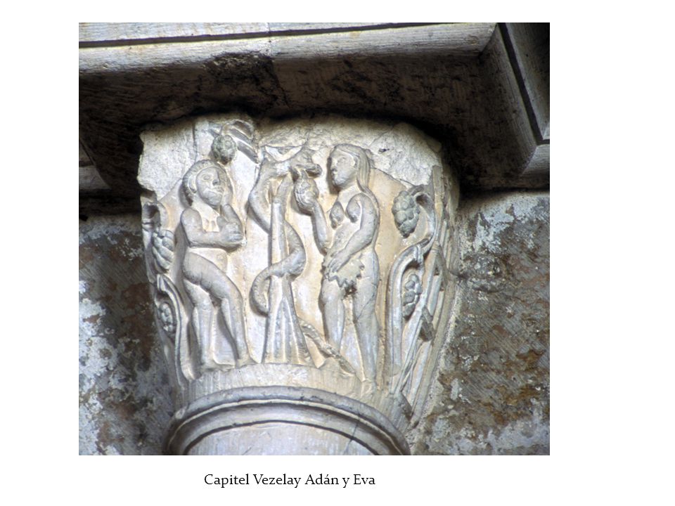Capitel Vezelay Adán y Eva