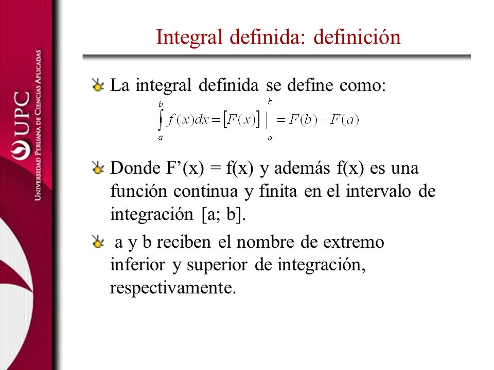 Integral definida: definición