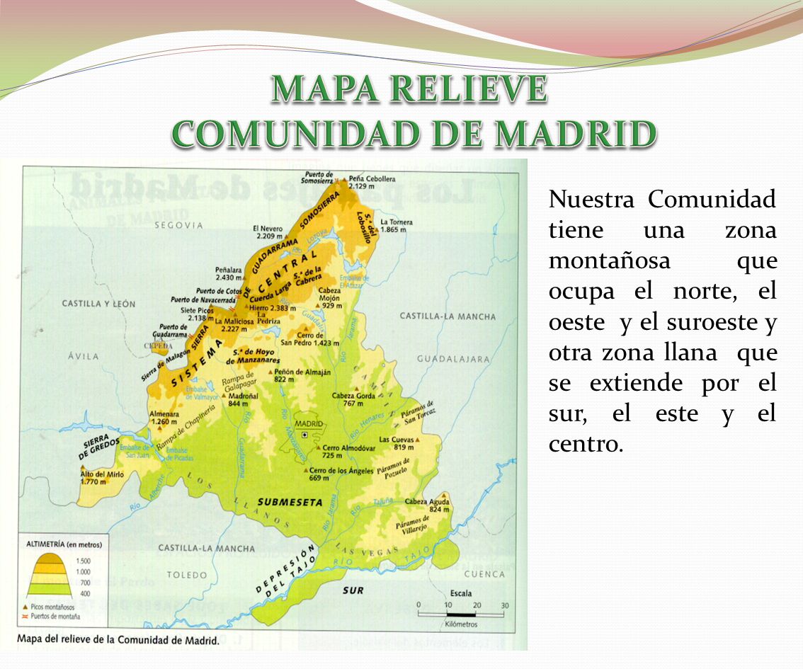 MAPA RELIEVE COMUNIDAD DE MADRID