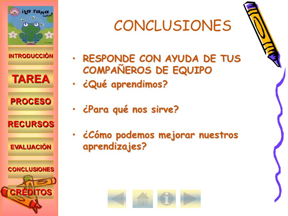 CONCLUSIONES TAREA RESPONDE CON AYUDA DE TUS COMPAÑEROS DE EQUIPO
