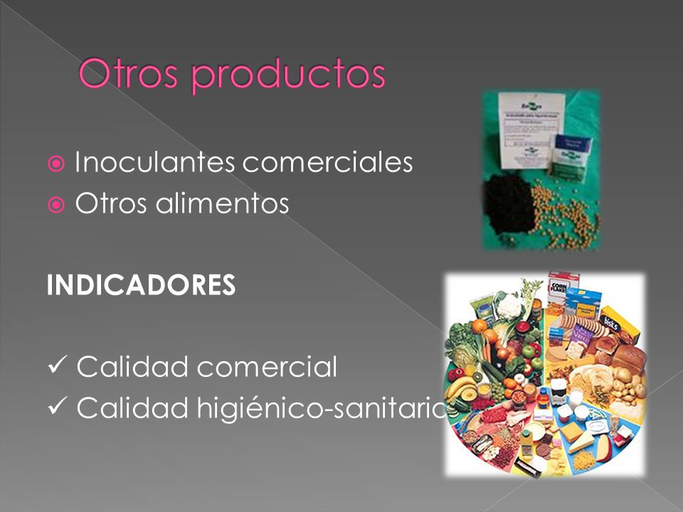 Otros productos Inoculantes comerciales Otros alimentos INDICADORES