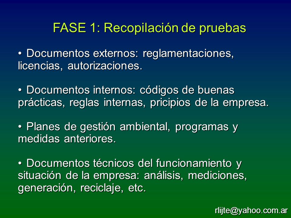 FASE 1: Recopilación de pruebas