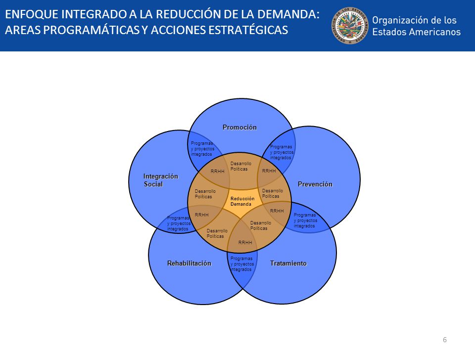 ENFOQUE INTEGRADO A LA REDUCCIÓN DE LA DEMANDA: AREAS PROGRAMÁTICAS Y ACCIONES ESTRATÉGICAS