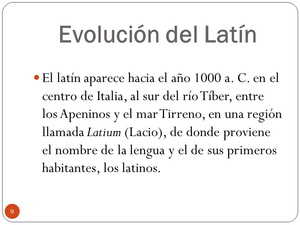 Evolución del Latín