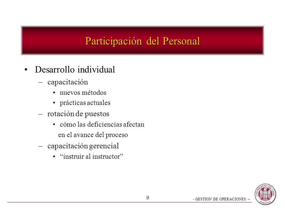 Participación del Personal